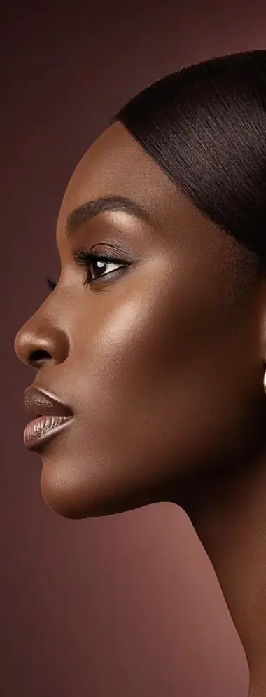 Silk press blunt bob, side profile