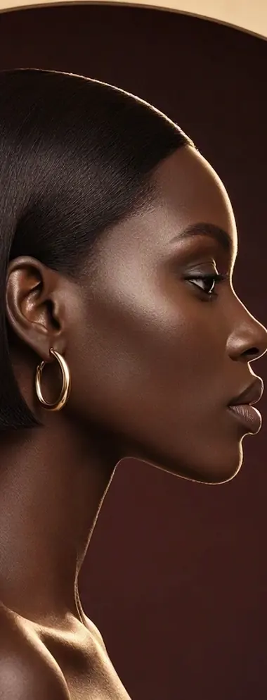 Sleek bob with gold hoop