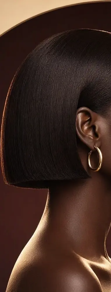 Silk press bob from the back