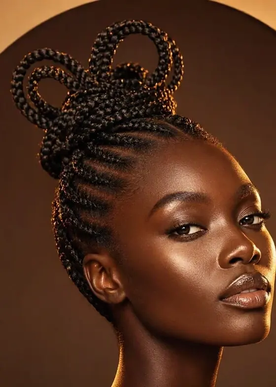 Looped braid crown