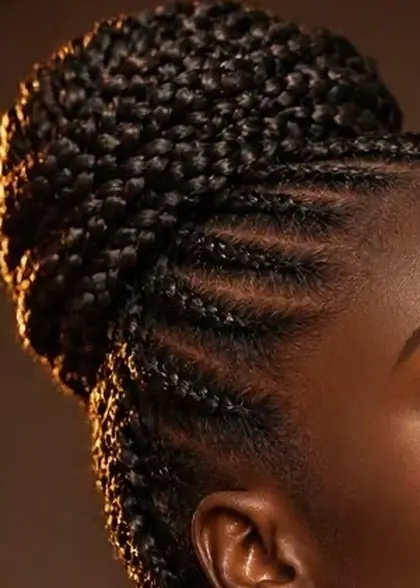 Braided bun close-up