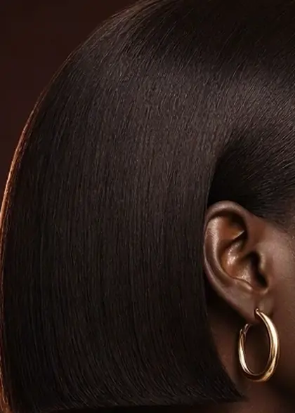 Straight hair close-up