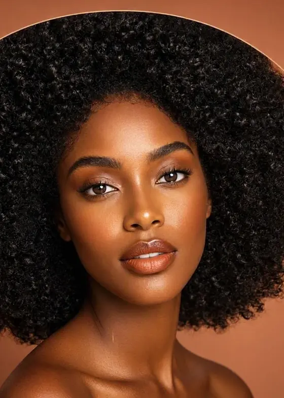 Voluminous curly afro